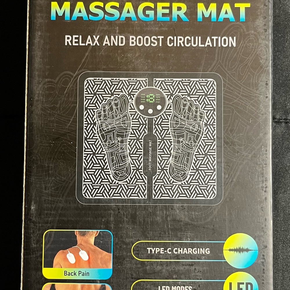 Black and White Massager Mat